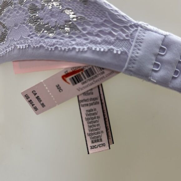 🔥Victoria's Secret Lavender Bra with Silver Accents 32C New - Picture 6 of 6